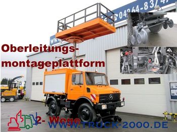 UNIMOG 424 4x4 Zweiwege Hubarbeitsbühne Strom/Oberleitg - Aerial platform