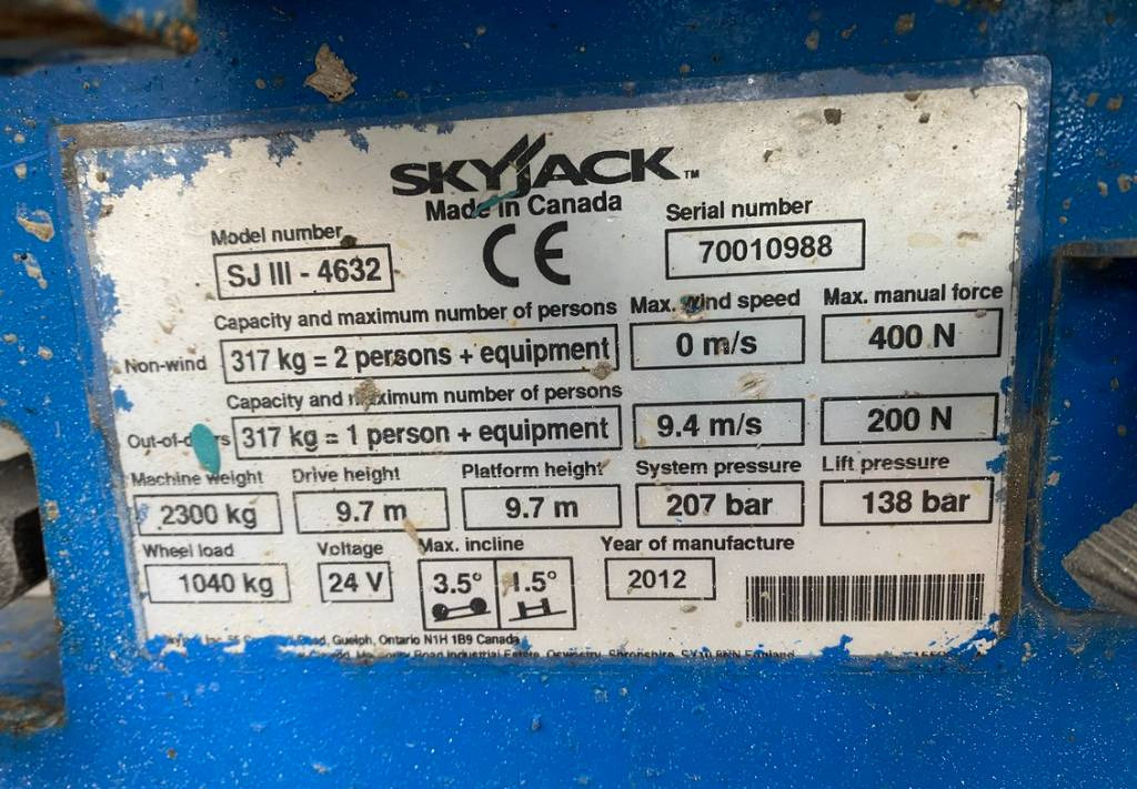 Scissor lift SkyJack SJIII-4632 Electric Scissor Work Lift 1170cm: picture 10