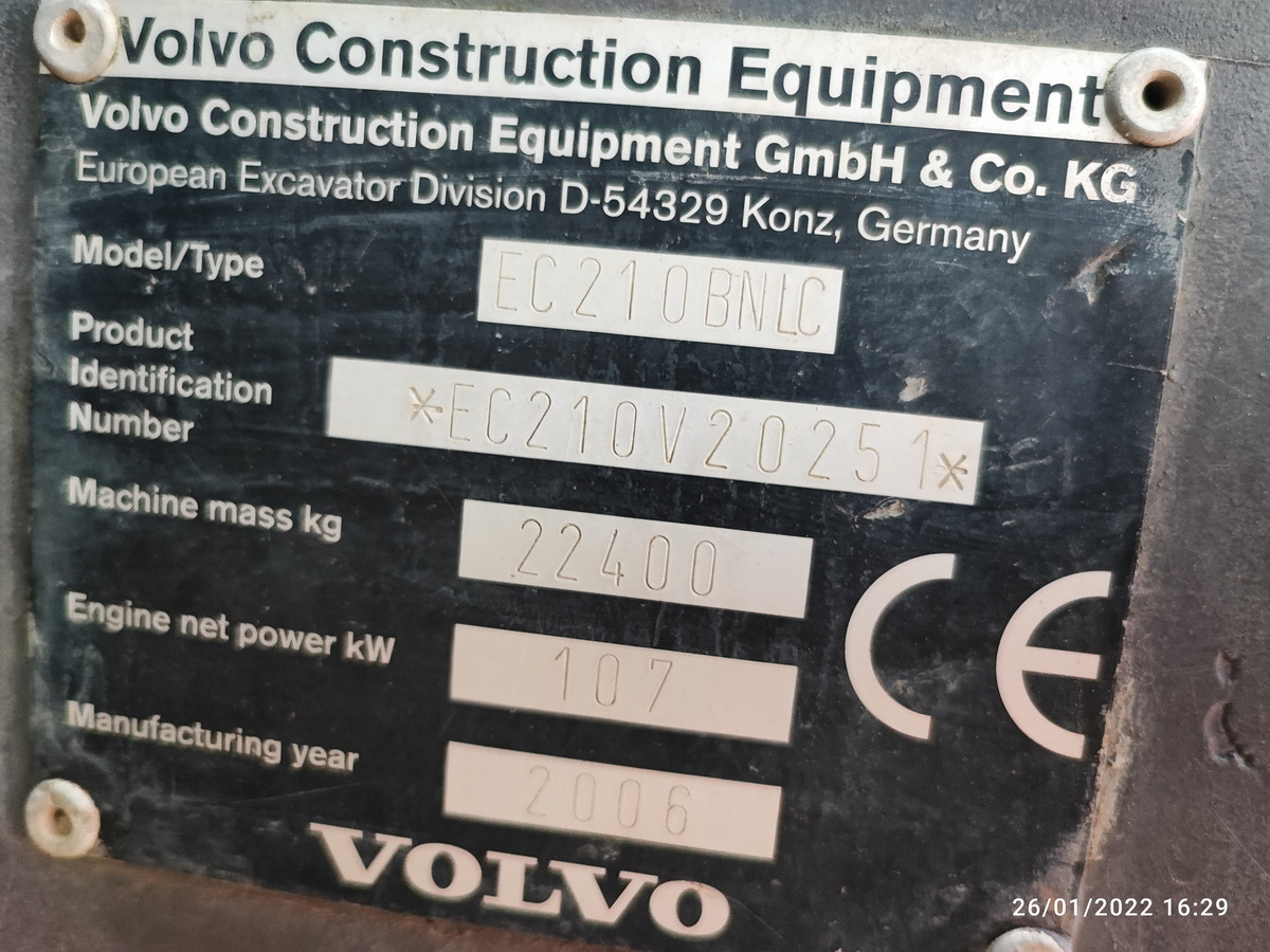 Crawler excavator VOLVO EC210BNLC: picture 17