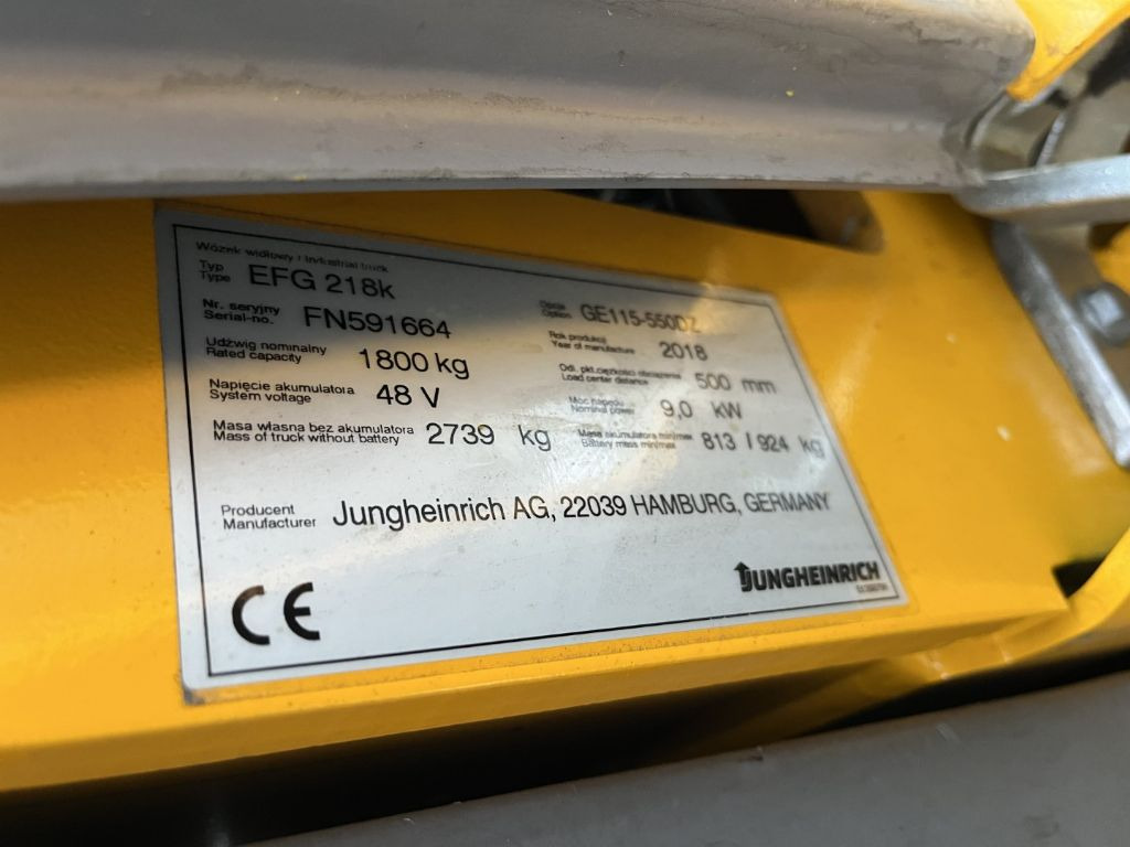 Electric forklift Jungheinrich EFG218k: picture 4
