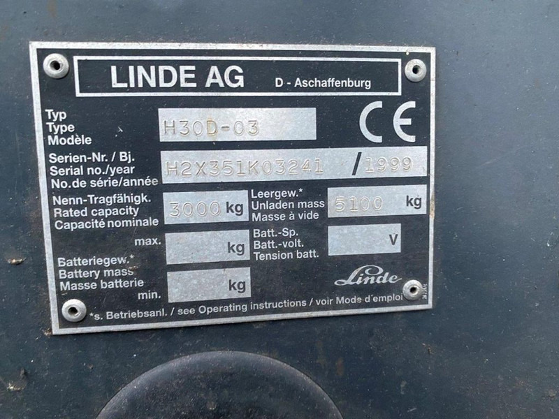Diesel forklift Linde H30 H 30 Diesel !!!LOW HOURS!!!: picture 10