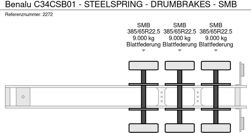 Tipper semi-trailer Benalu C34CSB01 - STEELSPRING - DRUMBRAKES - SMB: picture 14