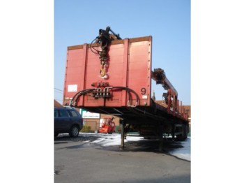 AUGUST SCHMIDT flat bed crane trailer - Dropside/ Flatbed semi-trailer