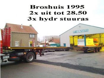 Broshuis VLAKKE DUBBEL UITSCHUIVER - Dropside/ Flatbed semi-trailer