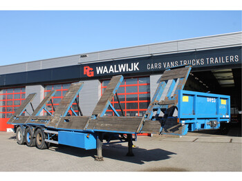 Dropside/ flatbed semi-trailer EKW Steel plate carrying trailer Breed transport trailer Air suspension, self supporting with Hatz motor