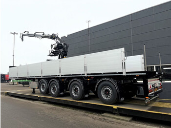 Pacton Pacton kraanoplegger met Kinetic 13R-3X | 4 assen - dropside/ flatbed semi-trailer