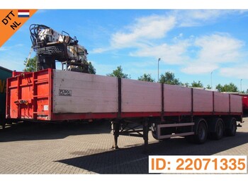 Dropside/ Flatbed semi-trailer Floor Flatbed/dropside with crane: picture 1
