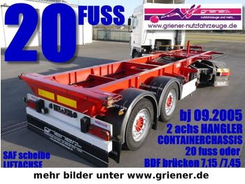 Container transporter/ Swap body semi-trailer HANGLER 20 FUSS CONTAINERCHASSIS oder BDF 2achs: picture 1