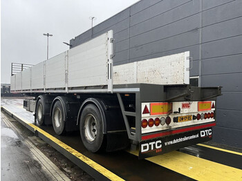 Dropside/ Flatbed semi-trailer Kwb Kraanoplegger | Dubbellucht | SAF | 10 tons: picture 1
