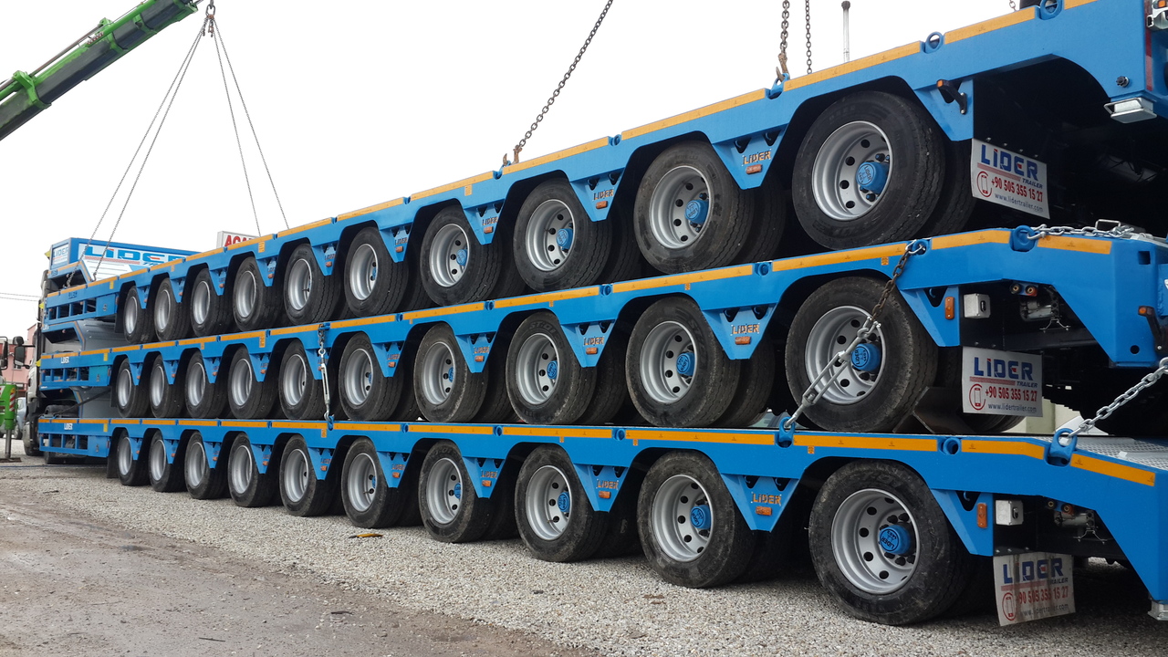 New Low loader semi-trailer for transportation of heavy machinery LIDER 2024 YEAR NEW MODELS containeer flatbes semi TRAILER FOR SALE: picture 17
