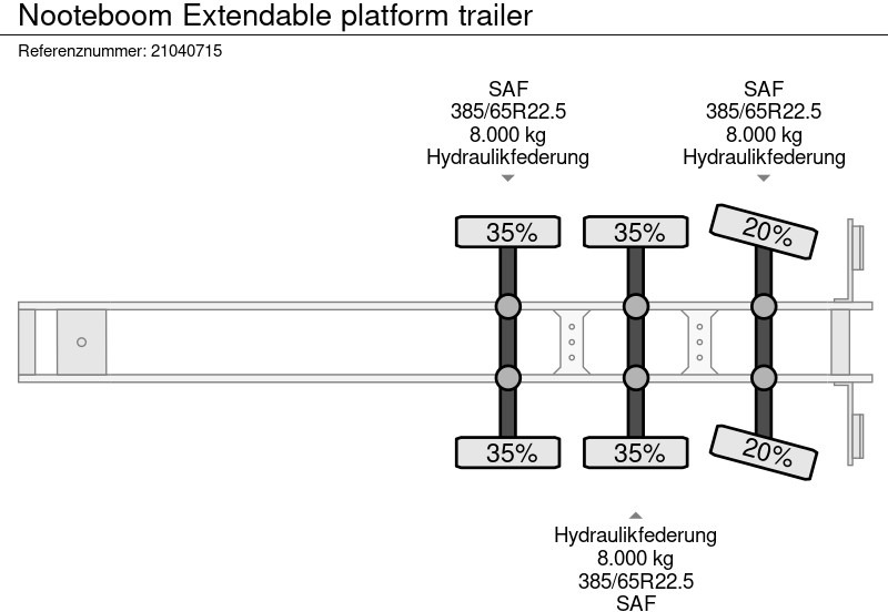 Dropside/ Flatbed semi-trailer Nooteboom Extendable platform trailer: picture 12