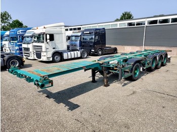 Container transporter/ Swap body semi-trailer Pacton Containerchassis 4-assen / 1-as ROR - 2x Lift-assen - Meeloop stuur-as (O253): picture 1