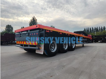 New Dropside/ Flatbed semi-trailer for transportation of bulk materials SUNSKY 40FT 3 axle flatbed trailer: picture 5