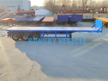 New Dropside/ Flatbed semi-trailer for transportation of bulk materials SUNSKY 40FT 3 axle flatbed trailer: picture 3