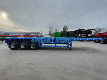 New Dropside/ Flatbed semi-trailer for transportation of bulk materials SUNSKY 40FT 3 axle flatbed trailer: picture 2