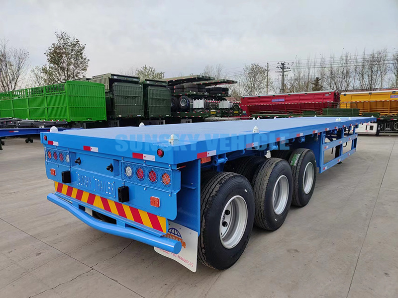 New Dropside/ Flatbed semi-trailer for transportation of bulk materials SUNSKY 40FT 3 axle flatbed trailer: picture 12
