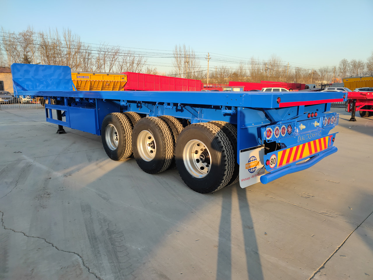 New Dropside/ Flatbed semi-trailer for transportation of bulk materials SUNSKY 40FT 3 axle flatbed trailer: picture 14