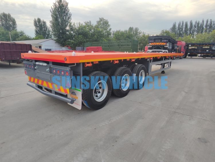 New Dropside/ Flatbed semi-trailer for transportation of bulk materials SUNSKY 40FT 3 axle flatbed trailer: picture 6