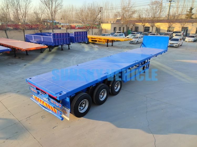 New Dropside/ Flatbed semi-trailer for transportation of bulk materials SUNSKY 40FT 3 axle flatbed trailer: picture 8