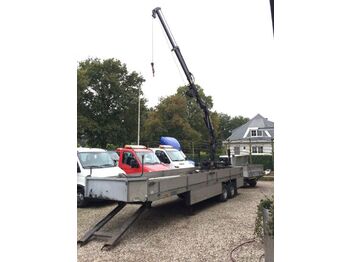 Dropside/ Flatbed semi-trailer Veldhuizen Veldhuizen Be oplegger met Hiab kraan 035-2: picture 1