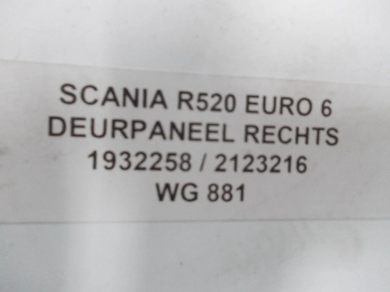 Cab and interior for Truck Scania R520 1932258/2123216 DEURPANEEL RECHTS EURO 6: picture 3