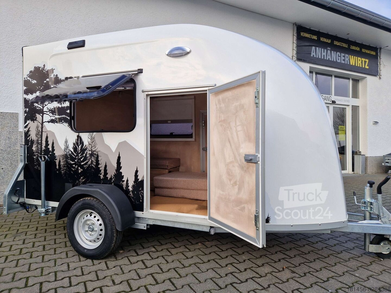 New Car trailer Blyss Niki Life aerodynamischer Schlafanhänger mit Kueche Strom Gas Aussteller 100kmh Fahrwerk: picture 2