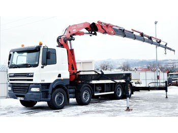 Dropside/ Flatbed truck, Crane truck DAF CF 85.480 Pritsche 6,50 m+ KRAN/FUNK* 6x4!: picture 1