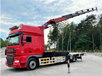 Dropside/ Flatbed truck, Crane truck DAF XF 105 6x2 HMF 4020 CRANE KRAN EURO 5: picture 1