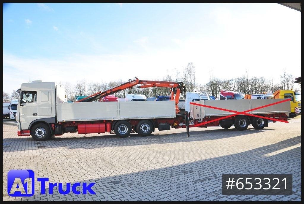 Dropside/ Flatbed truck, Crane truck DAF XF 440, Baustoff, Terex 145.2: picture 11