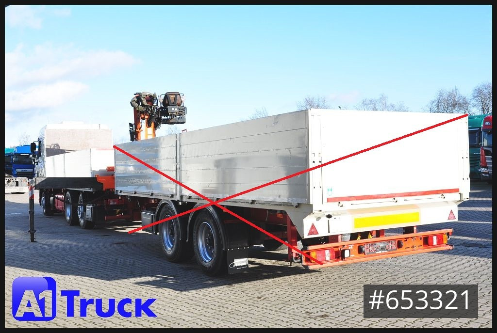Dropside/ Flatbed truck, Crane truck DAF XF 440, Baustoff, Terex 145.2: picture 10