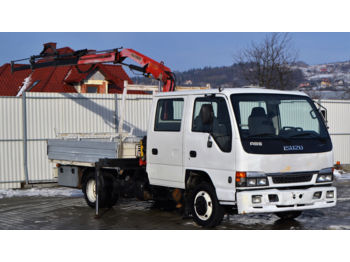 Dropside/ Flatbed truck Isuzu  NPR P35*Pritsche 2,85 m+Crane: picture 1
