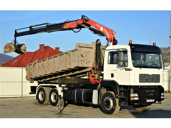Hook lift truck MAN TGA 33.410  Abrollkipper 5,60m + Kran!: picture 1