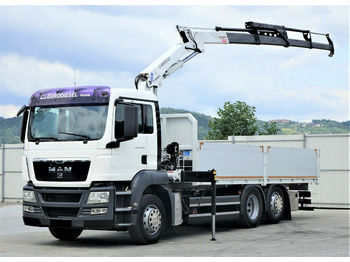 Dropside/ Flatbed truck, Crane truck MAN TGS 26.360 Pritsche 6,40 m + Kran *6x2!: picture 1
