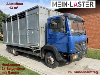 Livestock truck, Van Mercedes-Benz 817 Alu Aufbau 3x Rampen NL 2.190 kg: picture 1