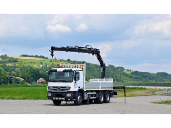 Dropside/ Flatbed truck, Crane truck Mercedes-Benz ACTROS 2636: picture 2