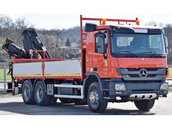 Dropside/ Flatbed truck, Crane truck Mercedes-Benz ACTROS 2636: picture 3