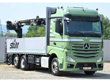Crane truck, Dropside/ Flatbed truck Mercedes-Benz Actros 2545 Pritsche 6,60m + ATLAS 125.2: picture 4
