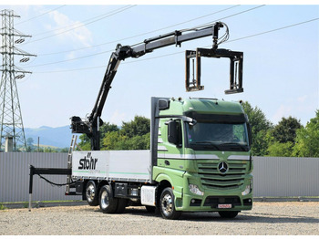 Crane truck, Dropside/ Flatbed truck Mercedes-Benz Actros 2545 Pritsche 6,60m + ATLAS 125.2: picture 2