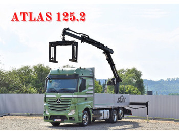 Crane truck Mercedes-Benz Actros 2545 Pritsche 6,60m + ATLAS 125.2: picture 1
