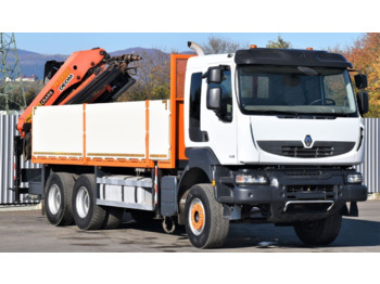 Dropside/ Flatbed truck, Crane truck Renault Kerax 500 DXI: picture 4