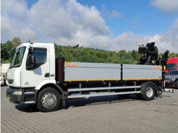 Dropside/ Flatbed truck, Crane truck Renault Midlum 180.240DXI: picture 3