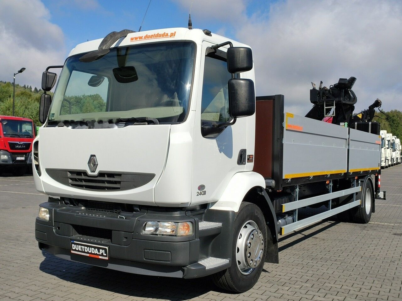 Dropside/ Flatbed truck, Crane truck Renault Midlum 180.240DXI: picture 6