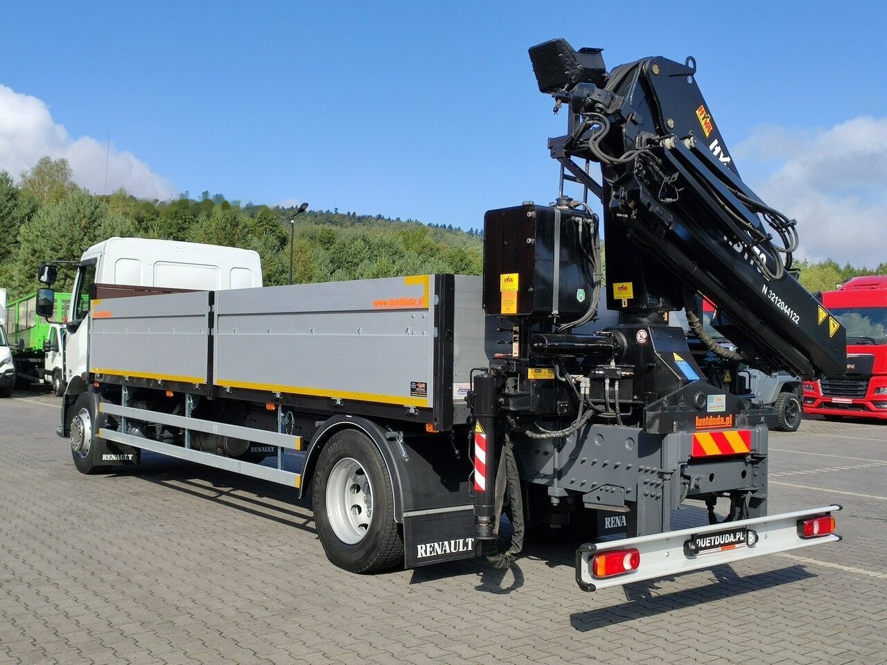 Dropside/ Flatbed truck, Crane truck Renault Midlum 180.240DXI: picture 8