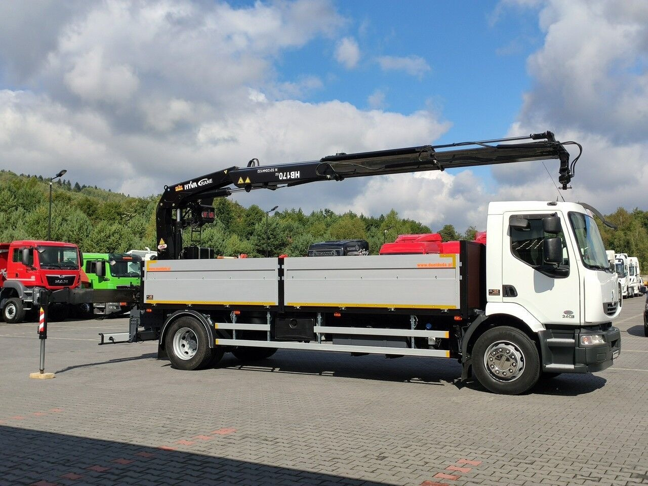 Dropside/ Flatbed truck, Crane truck Renault Midlum 180.240DXI: picture 5