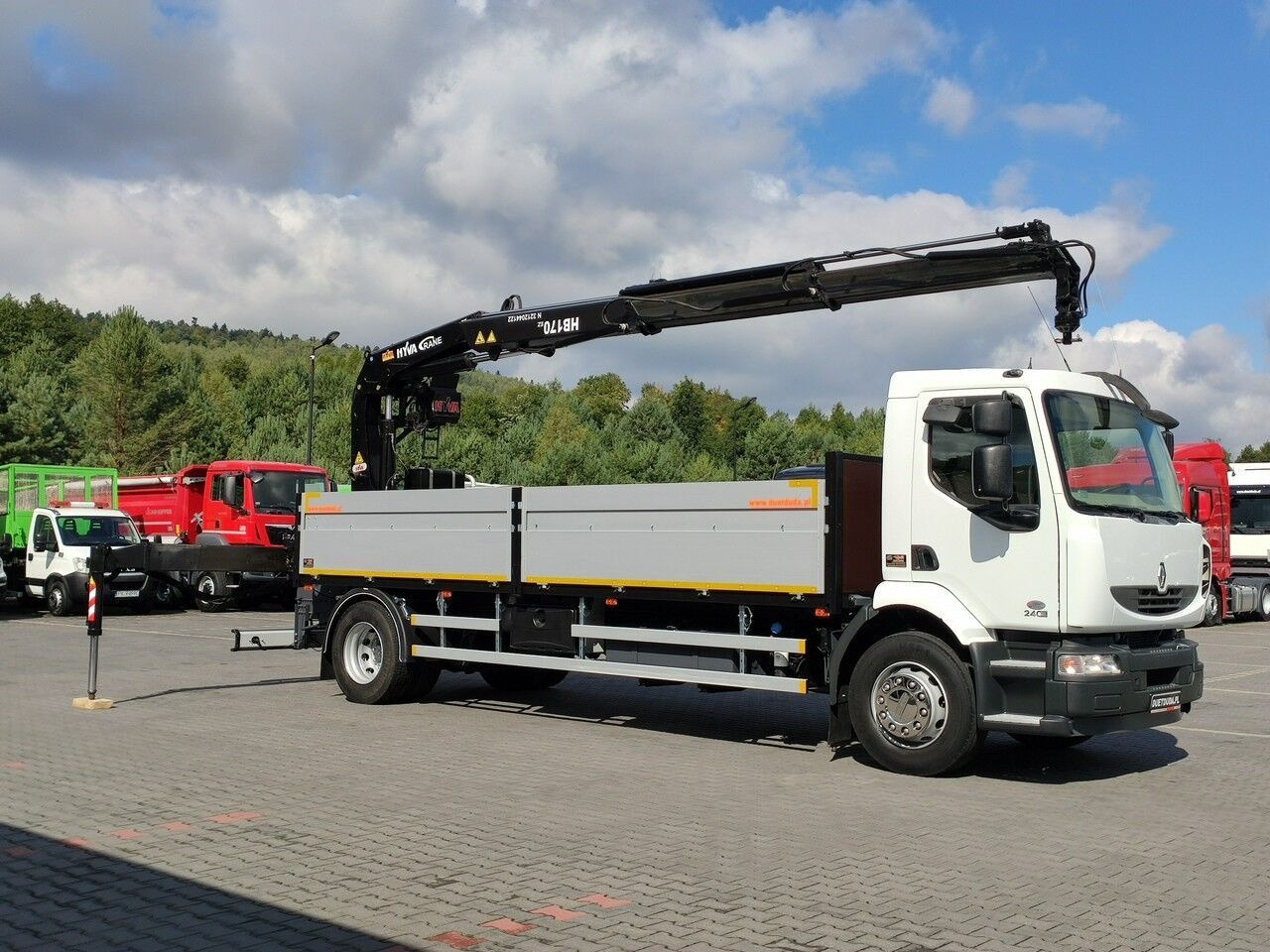 Dropside/ Flatbed truck, Crane truck Renault Midlum 180.240DXI: picture 10