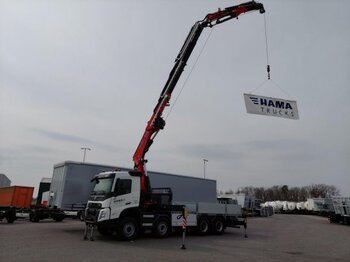 New Dropside/ Flatbed truck, Crane truck Volvo FMX 500 8x6 Pritsche Fassi Kran  Jip und Seilwinde: picture 1