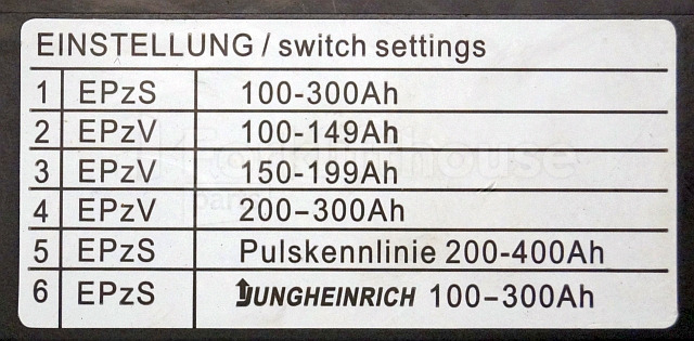 Jungheinrich 51556786 Charger QQE720-10CH27-C-1 output 24VDC30A input 120-240Vac 50/60Hz 9A sn. 21290224 - Battery: picture 5