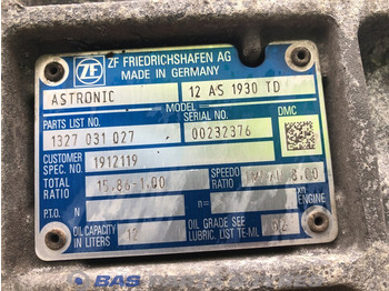 Gearbox for Truck ZF CF Euro 6 DAF 12AS1930 TD AS Tronic Versnellingsbak 1833727: picture 5