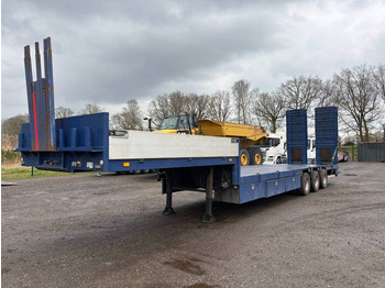 Low loader semi-trailer Broshuis Lowloader tieflader 3 assen leaf spring, laadklep: picture 2