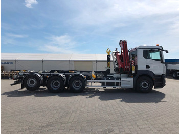 New Hook lift truck, Crane truck MAN TGS 35.480 HYVA 26-60-SKZ mit FASSI F275: picture 3